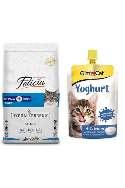Felicia Az Tahilli Yetiskin Somonlu Hypoallergenic Kedi Mamasi 2 Kg Gimcat Yogurt Kedi Odulu 150 Gr Trendyol