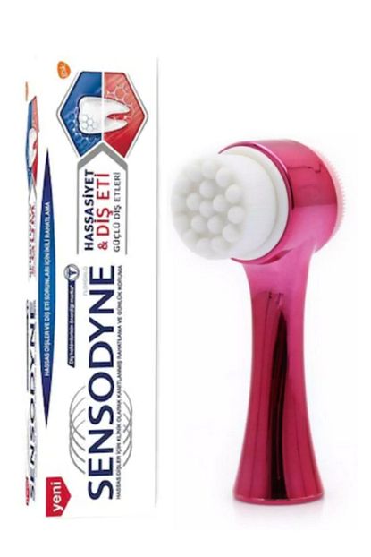 Sensodyne Hassasiyet Ve Dis Eti Dis Macunu 75 Ml Ve Fluweel Cilt Yuz Temizleme Fircasi Kirmizi Trendyol