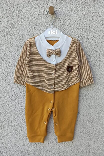 Elci Armali Papyonlu Ayaksiz Bebek Tulum 3 6 9 Ay Trendyol