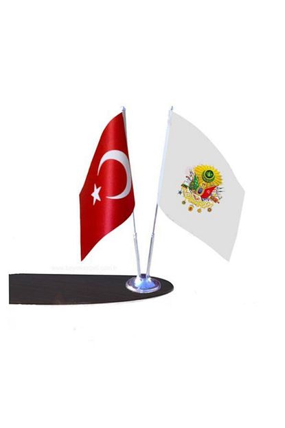 vatan bayrak masa ustu osmanli armasi ve turk bayragi ikili krom direk fiyati yorumlari trendyol