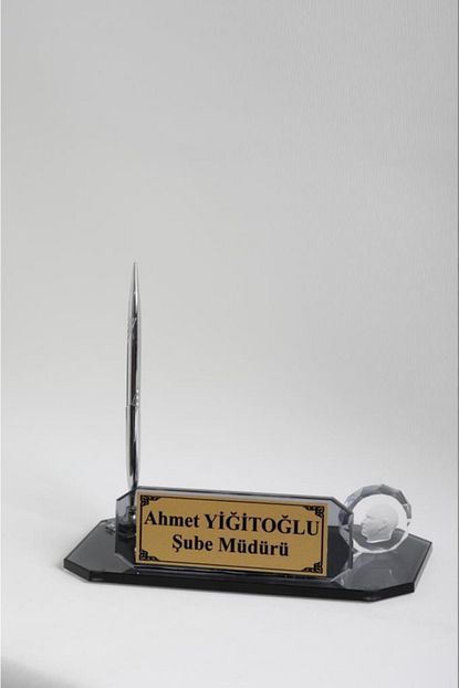 Yigitoglu Design Kisiye Ozel Premium Cam Masa Isimligi M1 Trendyol