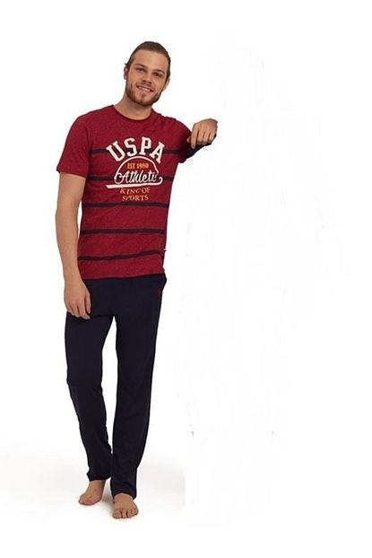 U S Polo Assn Erkek Pijama Takim Bordo Trendyol