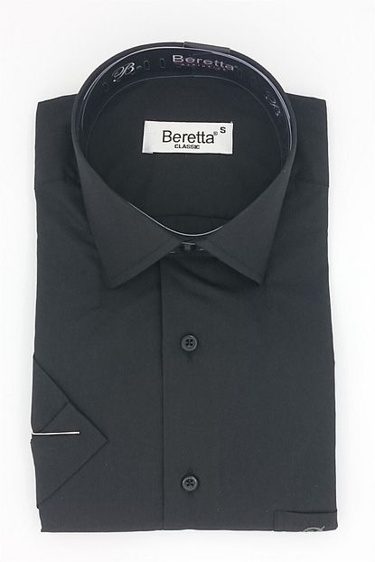 Beretta Erkek Gomlek Duz Siyah Regular Fit Trendyol