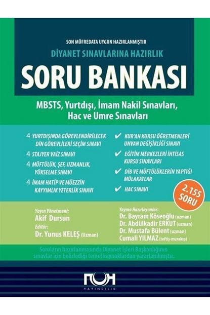 Nuh Yayinlari Diyanet Sinavlarina Hazirlik Soru Bankasi Trendyol