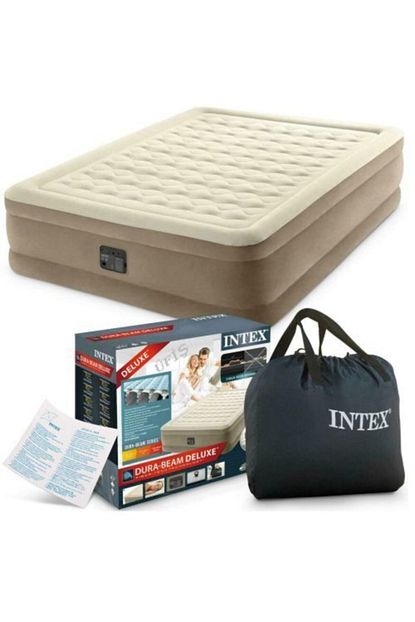 Intex Luxus Queen 203x152x46 Cm Elektirikli Sisme Yatak Bej Trendyol