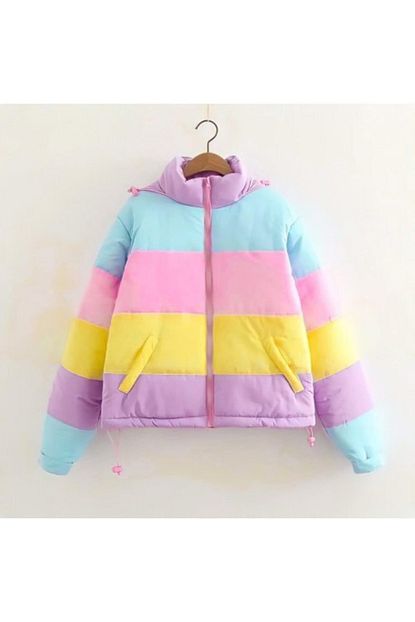 Efbutik Unisex Pastel Renk Sisme Mont Trendyol