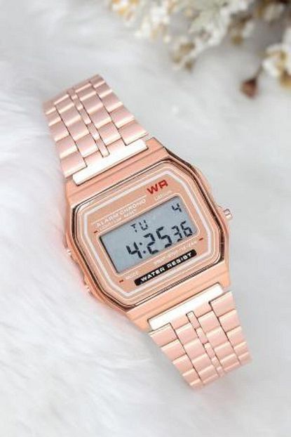 Adelita Rose Renk Metal Kordonlu Dijital Retro Bayan Saat Trendyol