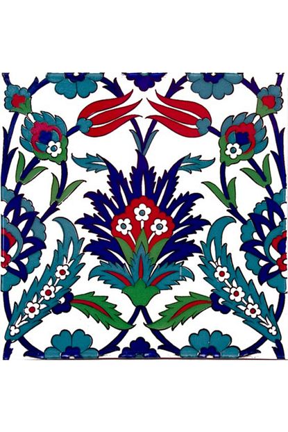 Armada Cini 20x20 Cm Ac 19 Kutahya Cami Cinisi Osmanli Cicek Desenli Seramik Cini Karo Trendyol