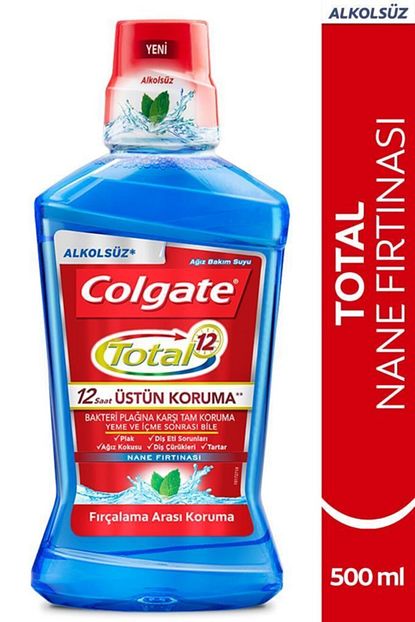 colgate total nane firtinasi plaga karsi tam koruma alkolsuz agiz bakim suyu 500 ml fiyati yorumlari trendyol