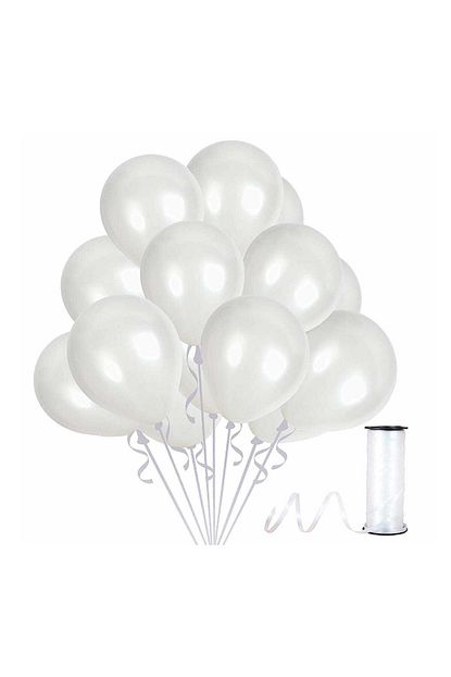 Magic Hobby Beyaz Renk Metalik Balon 50 Adet 50 Li Paket Trendyol