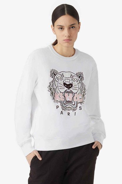 Kenzo Kadin Beyaz Kaplan Logolu Sweatshirt Fiyati Yorumlari Trendyol