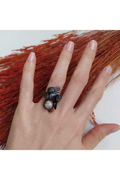 Esma Bijuteri Tekstil Dogal Tas Obsidyen Yuzuk Trendyol