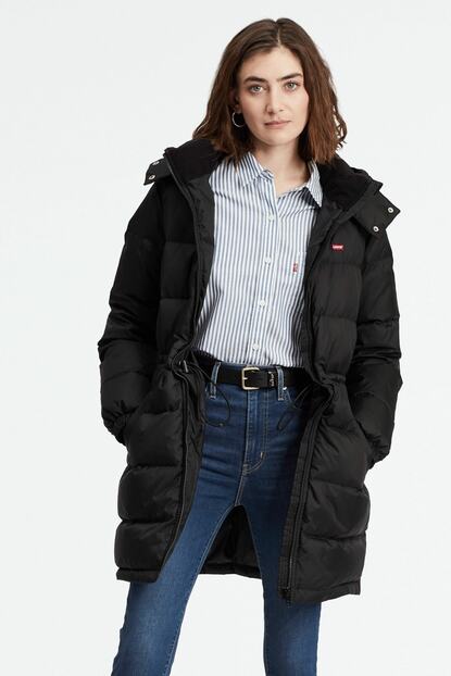 Levi S Kadin Siyah Uzun Sisme Mont 56361 0002 Fiyati Yorumlari Trendyol