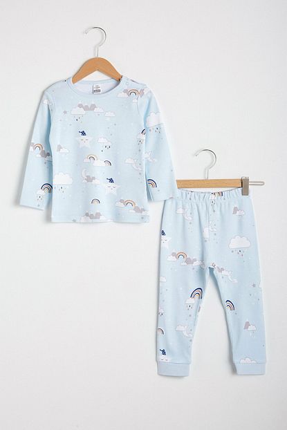 lc waikiki erkek bebek acik mavi baskil lqk pijama takimi fiyati yorumlari trendyol