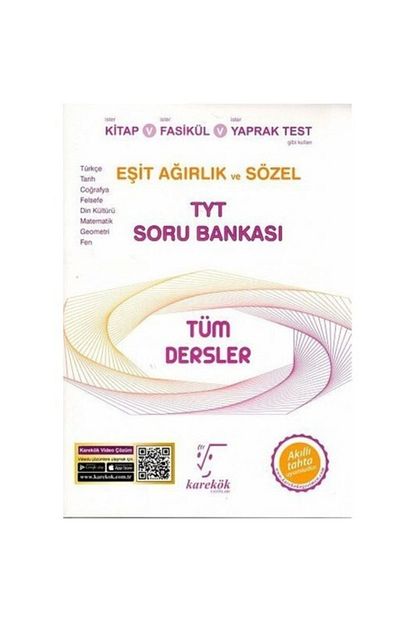 Karekok Yayinlari Karekok Tyt Esit Agirlik Tum Dersler Soru Bankasi Trendyol