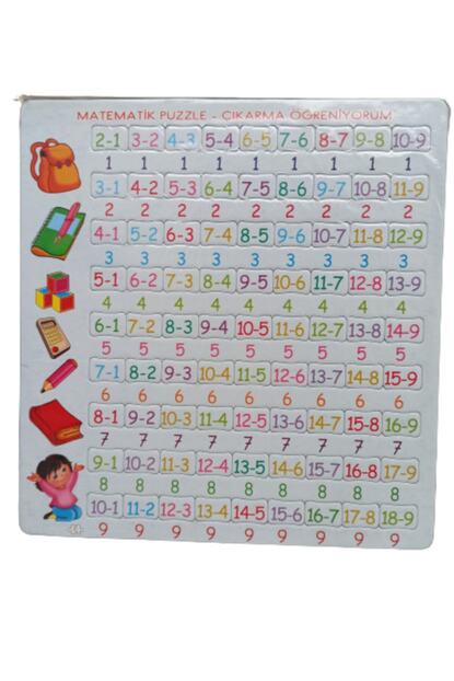 4 adet ilkokul puzzle seti toplama cikarma trafik sayilar buyuk boy