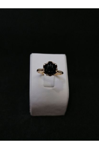 Tubaless Kadin Siyah Lotus Cicekli Celik Yuzuk Ayarlanabilir Trendyol