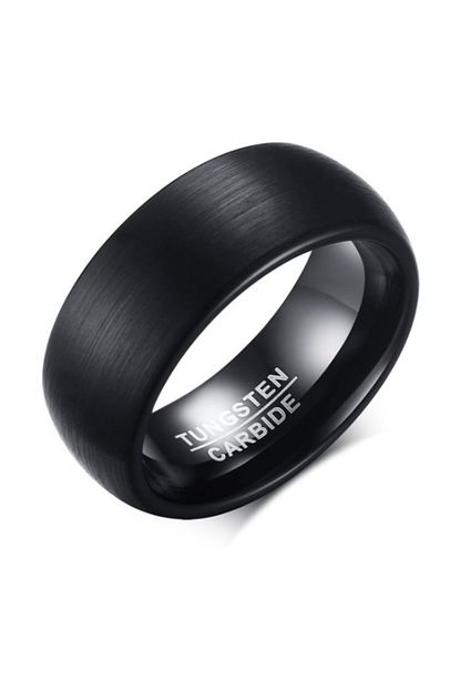 Chavin Unisex Mat Siyah Fircalanmis Tungsten Yuzuk Dm74 Trendyol
