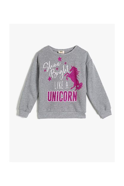 Koton Kids Gri Kiz Cocuk Sweatshirt Trendyol