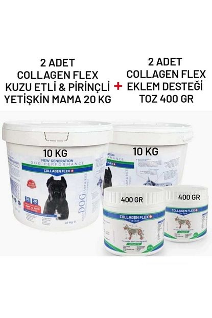 Collagenflex Collagen Flex 2 Adet Kuzu Etli Pirincli Yetiskin Kopek Mamasi 2 Adet 400gr Toz Eklem Destegi Trendyol