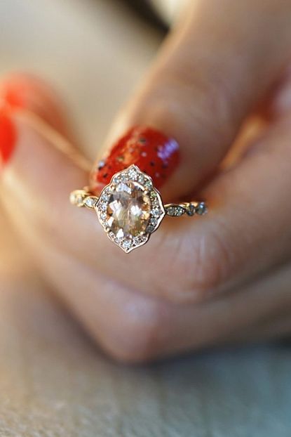 My Diamond Morganit Ve Pirlanta Tasli Vintage Tasarim Yuzuk Trendyol
