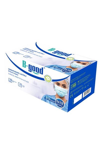 b good cerrahi maske mavi 3 katli burun telli 5 li paket fiyati yorumlari trendyol