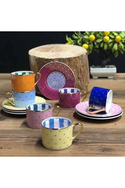 Kosova Kahve Fincan Takimi Elite Renkli Noktali Fiyati Yorumlari Trendyol