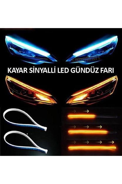 c9 kayar led ince far ici far ustu 2 renkli kayar sinyalli gunduz ledi 60cm crm99909 fiyati yorumlari trendyol