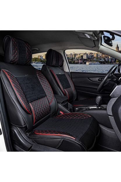 stil volkswagen golf 4 luks deri oto koltuk kilifi on arka set siyah kirmizi fiyati yorumlari trendyol
