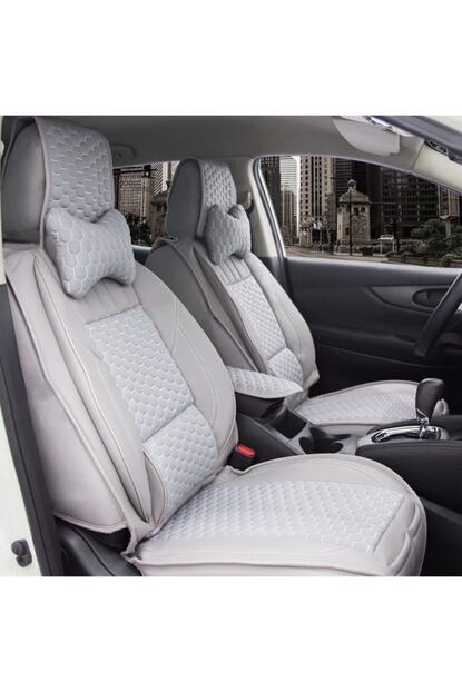 Stil Seat Toledo Luks Deri Oto Koltuk Kilifi On Arka Set Gri Trendyol