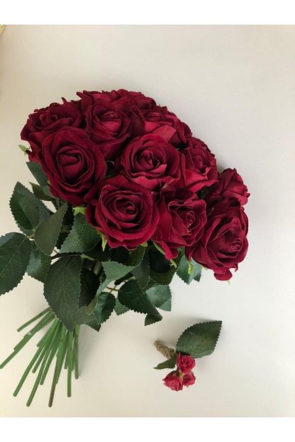 Melruel Tasarim Gelin Cicegi Gelin Buketi Kirmizi Gul Kirmizi Gelin Buketi Yapay Buket Yaka Cicegi Nikah Buketi Trendyol