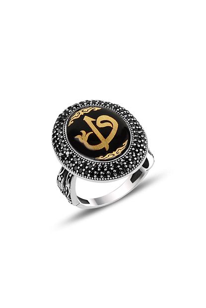 Marmara Silver Elif Vav Motifli Zirkon Tasli 925 Ayar Gumus Bayan Yuzuk Trendyol