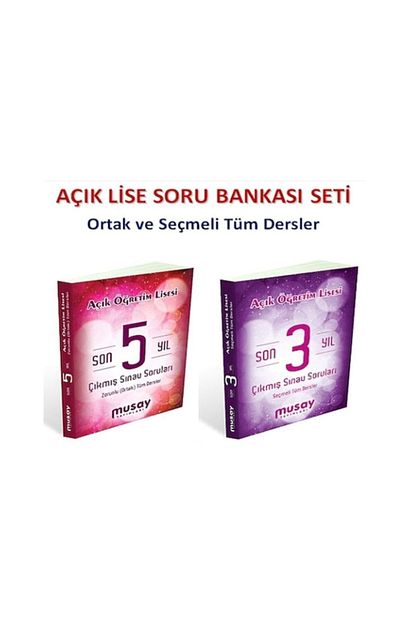 musay acik lise yayinlari acik lise soru bankasi seti ortak ve secmeli dersler fiyati yorumlari trendyol