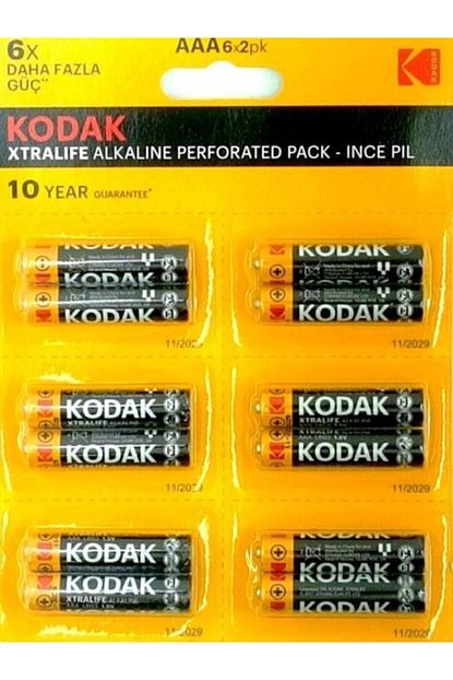 kodak alkalin pil 12 li aaa ince