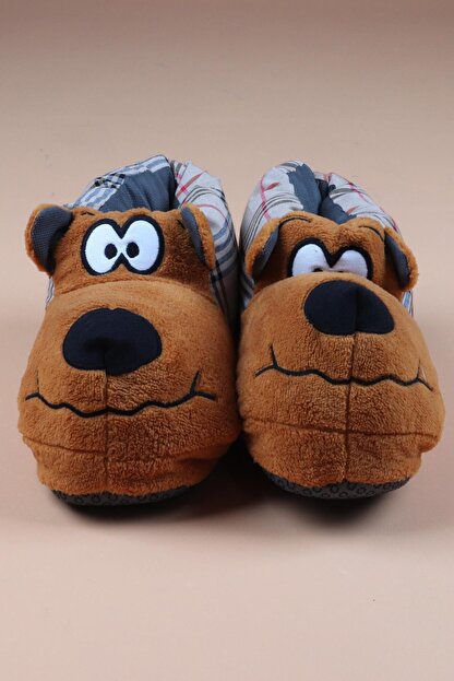 foz erkek kahverengi hayvan figurlu pelus panduf 329 fiyati yorumlari trendyol