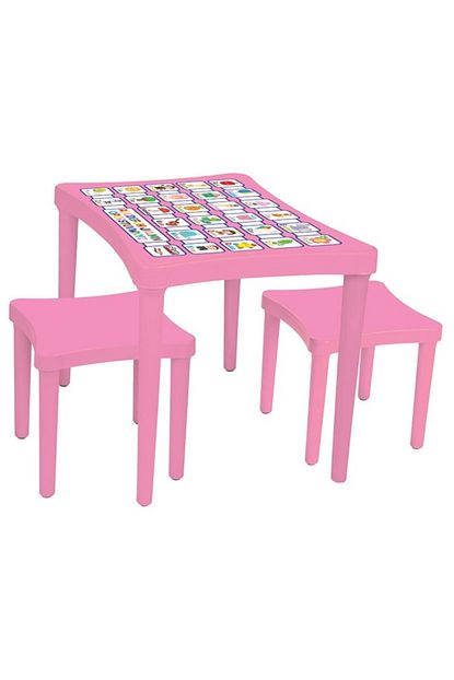 pilsan story iki tabureli ders calisma masa sandalye pembe kirmiz fiyati yorumlari trendyol