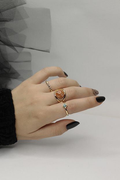 New Obsessions Mermer Tasli Yuzuk Seti Trendyol