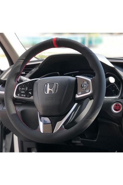 m r oto kilif aksesuar honda civic fc5 kirmizi yuzuklu nubuk alcantara deri direksiyon kilifi fiyati yorumlari trendyol