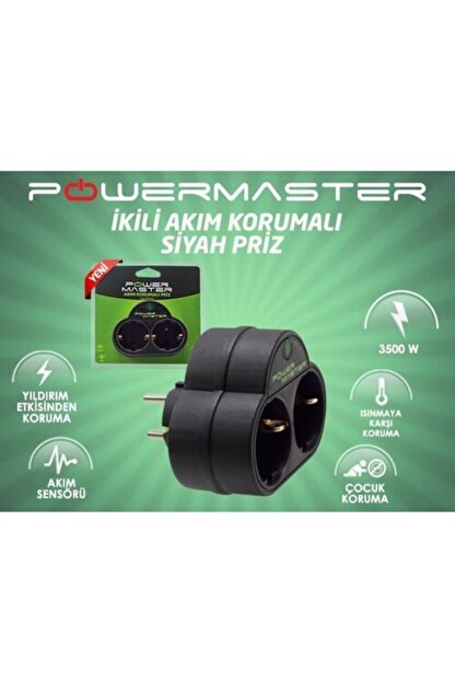 Powermaster Ikili Akim Cocuk Korumali Toprakli Fis Priz Faturali Garantili Trendyol