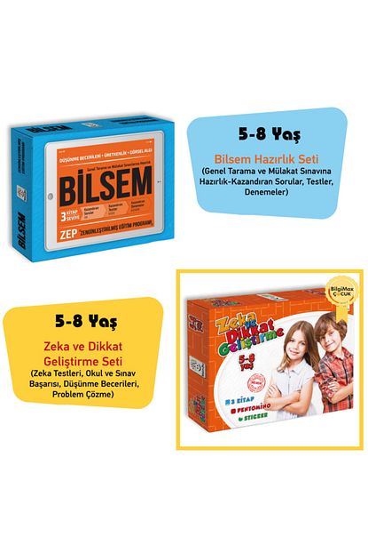 Yukselen Zeka Yayinlari Bilgimax Cocuk Yukselen Zeka 5 8 Yas Iki Set Birden Trendyol