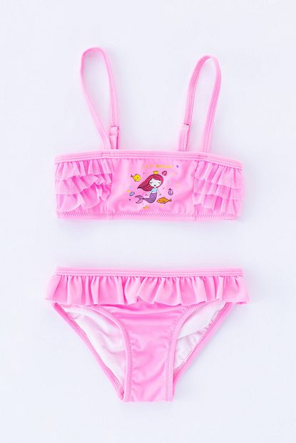 penti acik pembe kiz cocuk mermaid bandeau bikini takimi fiyati yorumlari trendyol