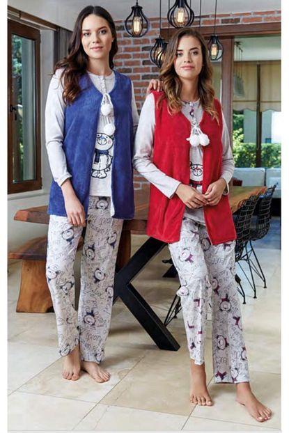 Bone Club 4612 Yelekli Spor Hamile Lohusa 3 Lu Pijama Yelek Takim Trendyol