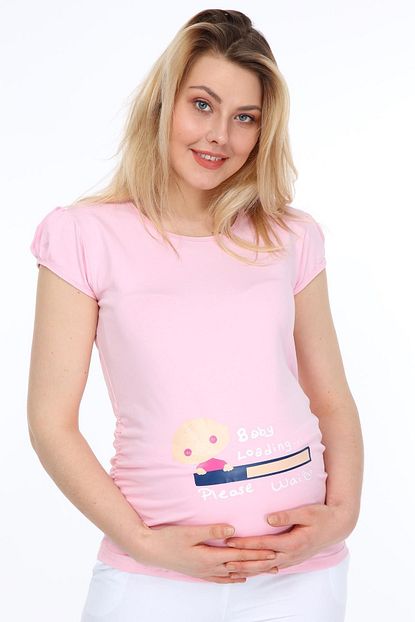 Issil 3136 Bebek Yukleniyor Kisa Kol Hamile T Shirt Trendyol