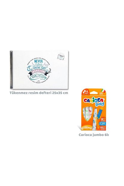 toospik akademi cocuk tukenmez resim defteri carioca baby 6li keceli kalem seti