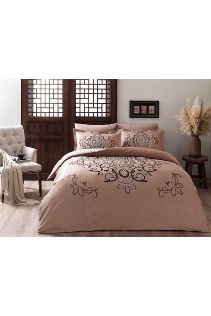 Tac Saten Delux Nevresim Takimi Blanda Kahve Cift Kisilik Fiyati Yorumlari Trendyol