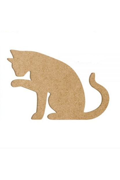 modanish ahsap boyama kedi figuru