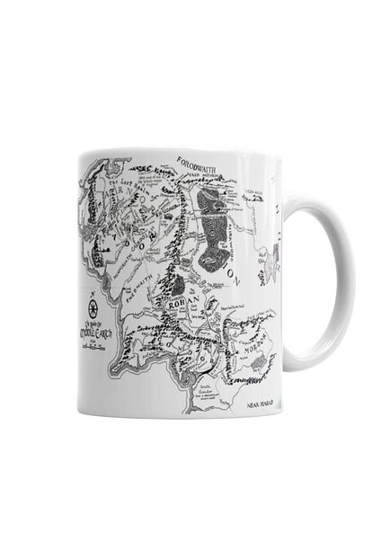 Baski Dukkani Yuzuklerin Efendisi Lord Of The Rings Orta Dunya Haritasi Kupa Trendyol