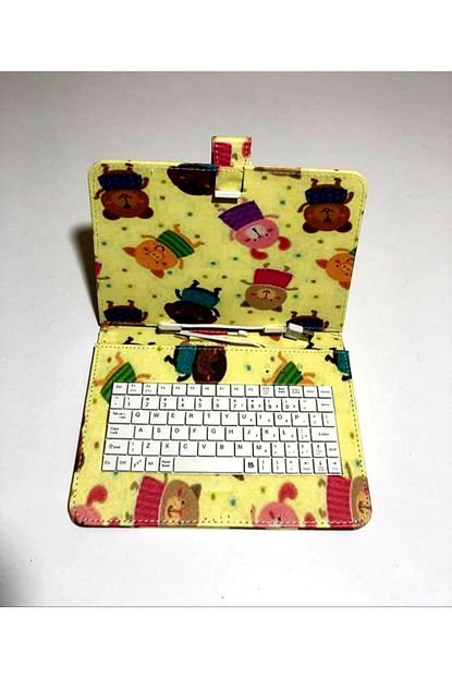 7 inc universal sari klavyeli tablet kilifi