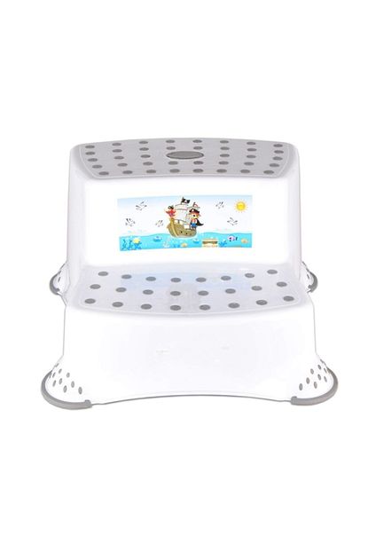 Beyda Home Kaydirmaz Cocuk Taburesi Cift Basamakli Gri Cm520 Cocuk Lavabo Basamagi Trendyol