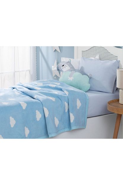 english home mini clouds pamuklu bebe battaniye 100x120 cm mavi fiyati yorumlari trendyol